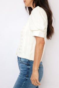 Puff Sleeve Button Down Sweater Top