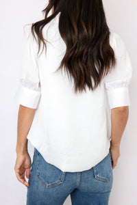 Half Sleeve Bubble Hem Blouse