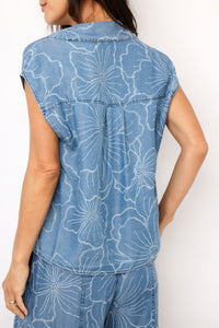Cap Sleeve Button Down