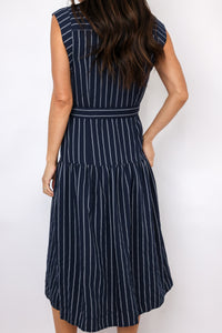 Striped Button Down Midi Dress