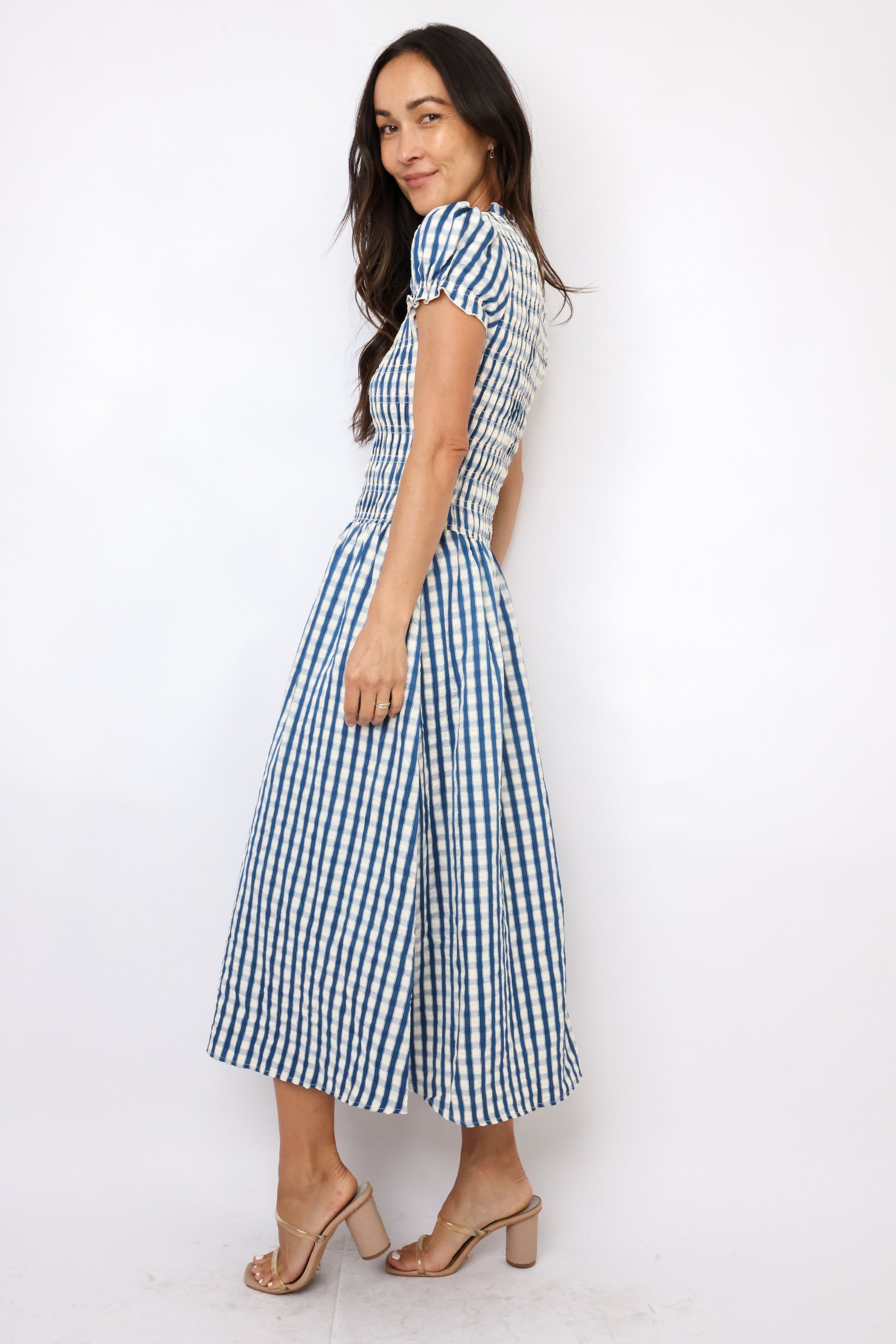 Gingham Midi Dress