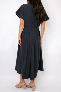 Drawstring Waist Dolman Sleeve Dress