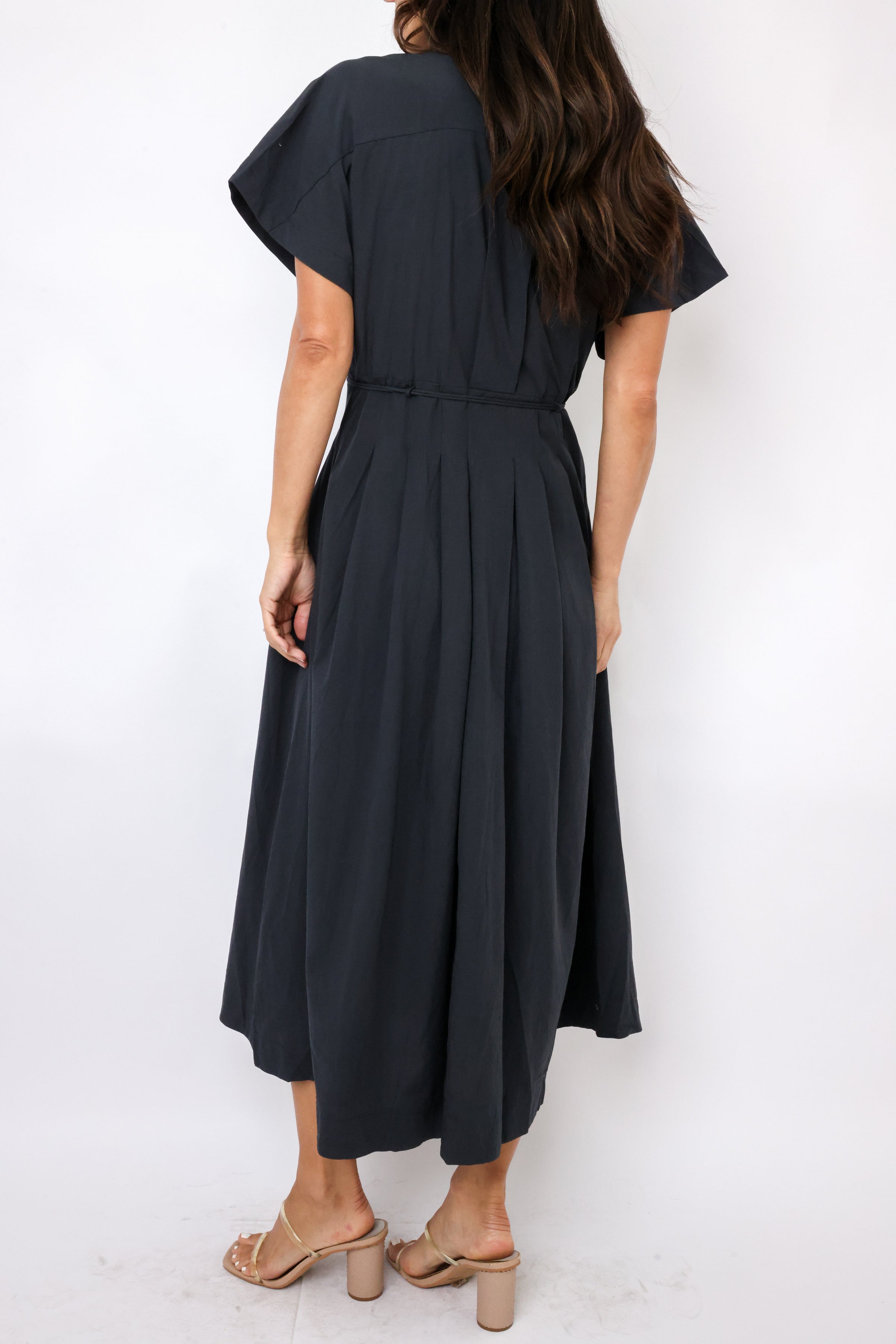 Drawstring Waist Dolman Sleeve Dress
