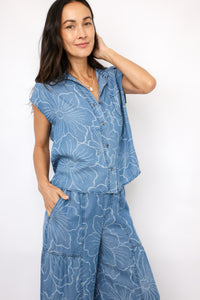 Cap Sleeve Button Down