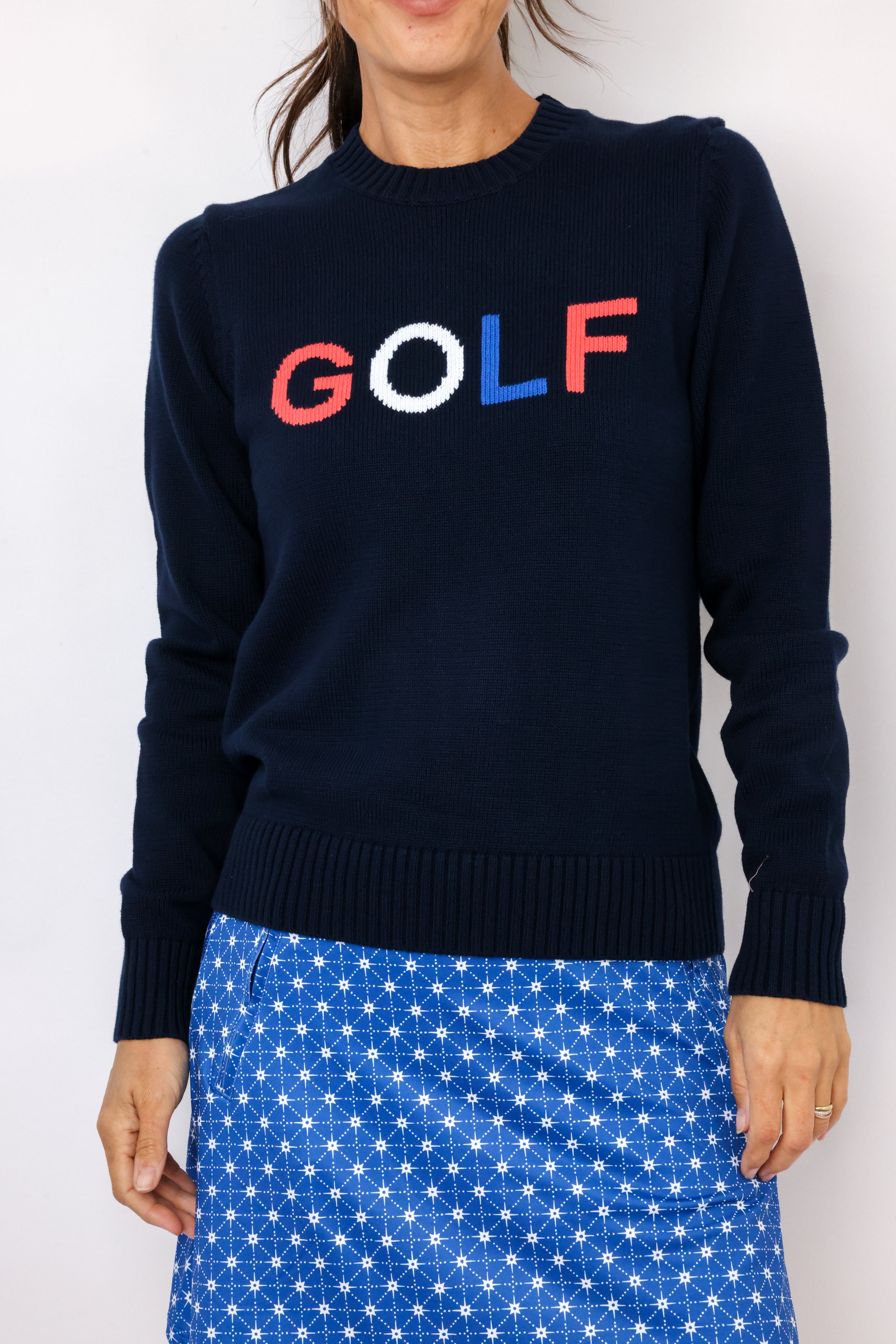 Renwick Red White & Blue Golf Sweater