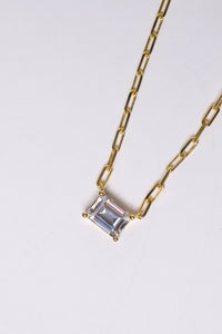 PG Designs Clear Crystal Solitaire Necklace
