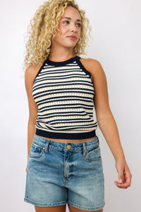 Striped Halter Neck Sweater