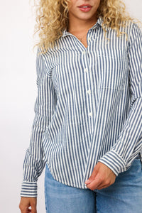 Stripe Button Up Top