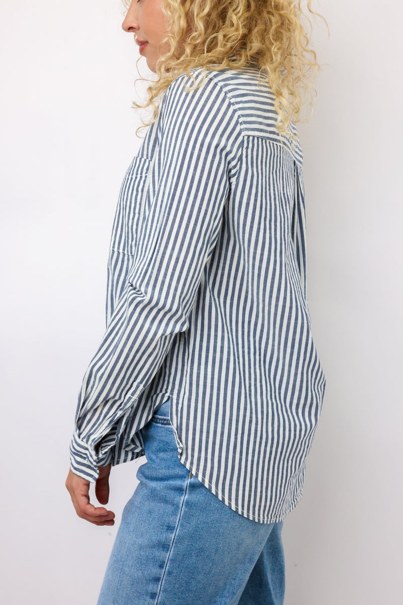 Stripe Button Up Top