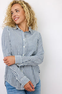 Stripe Button Up Top