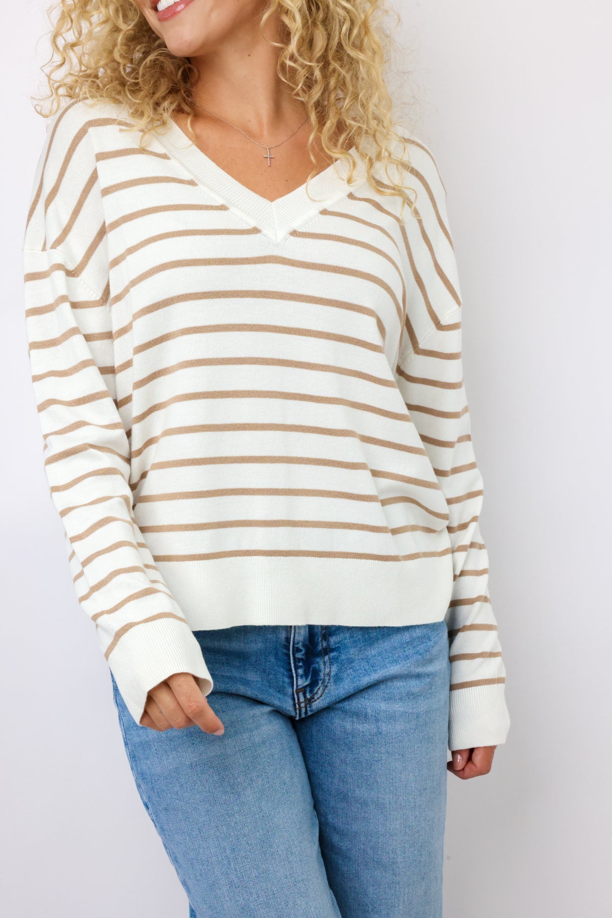 V-Neck Lightweight Sweater Top