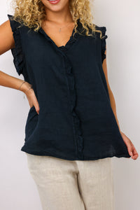 Milio Milano Ruffle Sleeveless Top