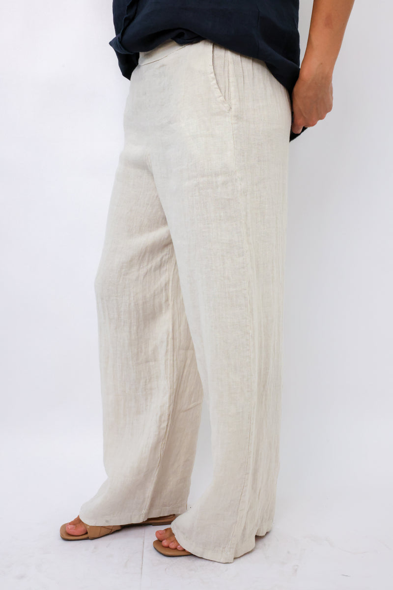 Milio Milano Smocked Waist Palazzo Pant