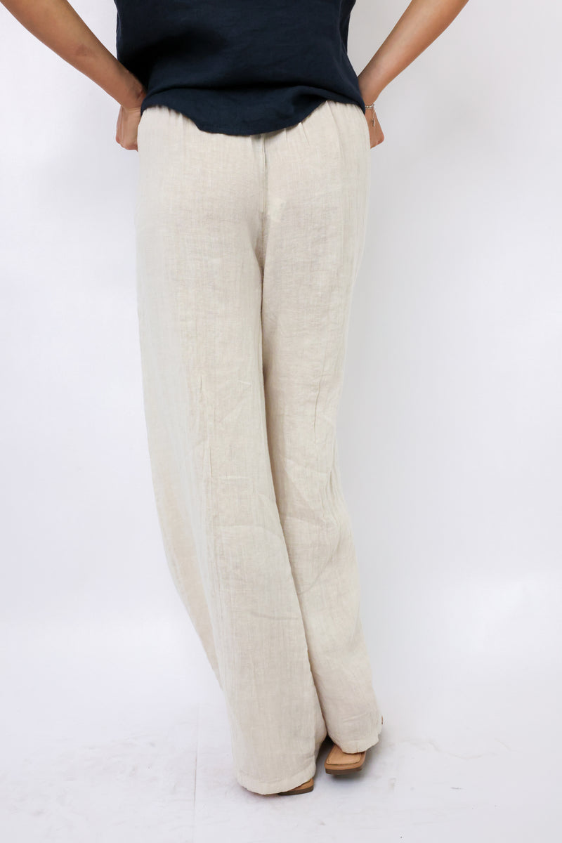 Milio Milano Smocked Waist Palazzo Pant