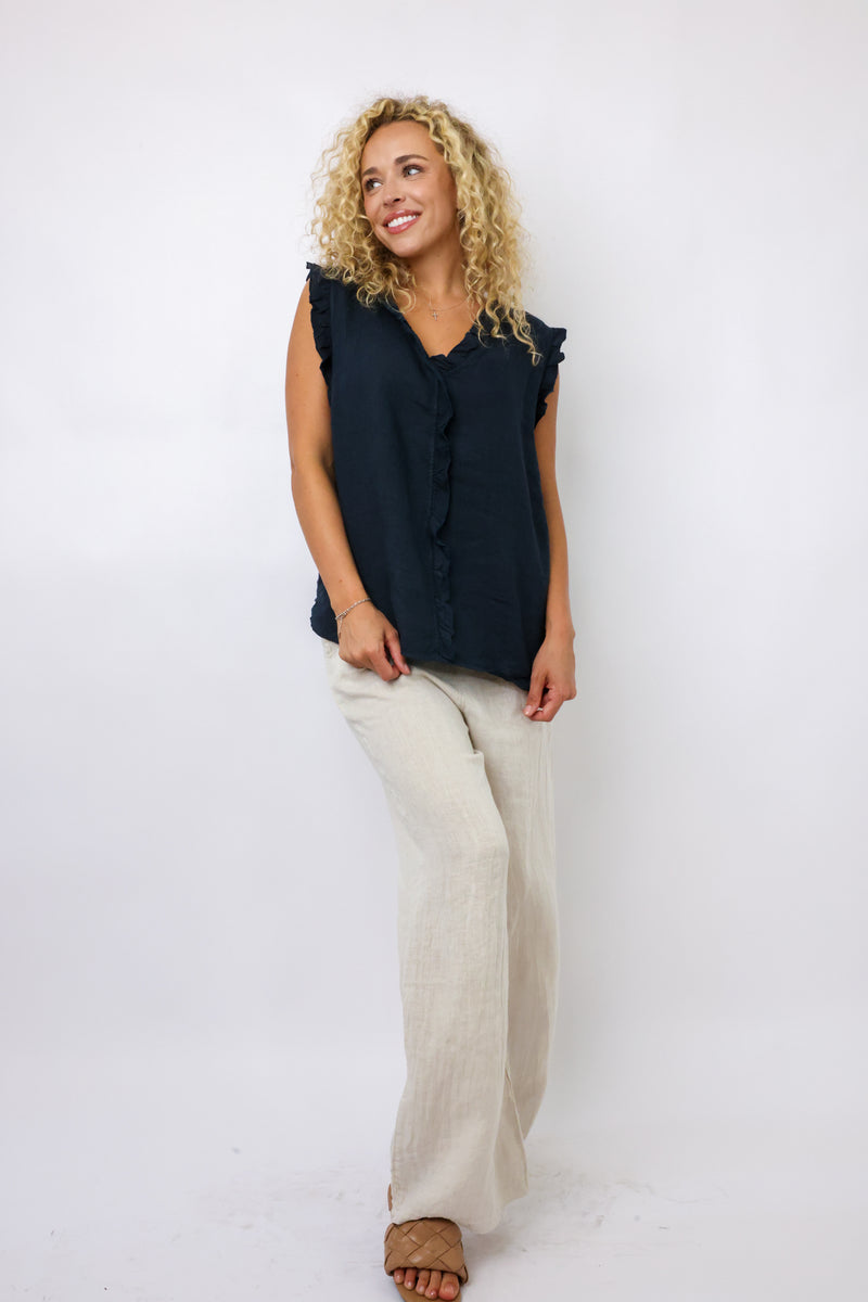 Milio Milano Smocked Waist Palazzo Pant