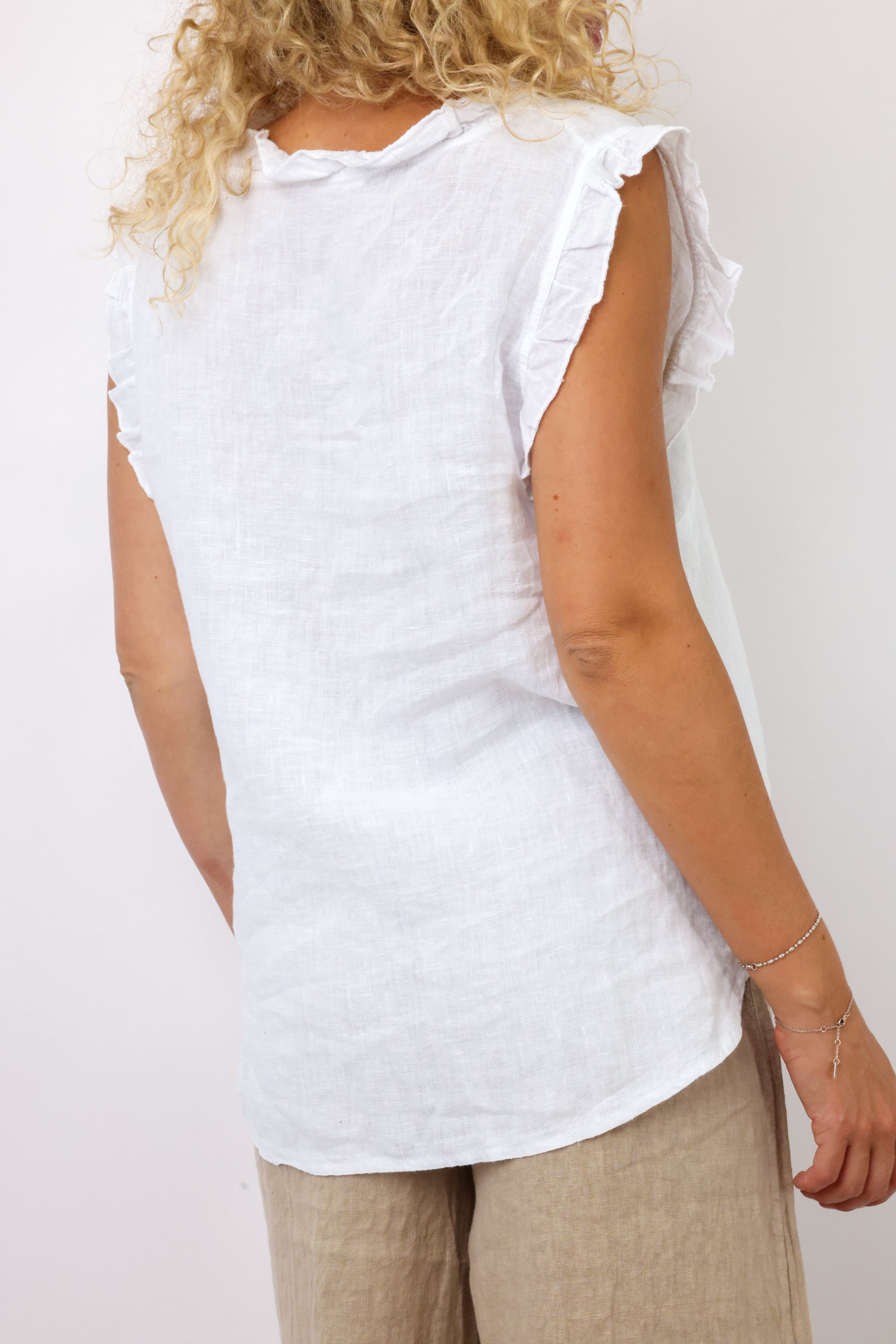 Milio Milano Ruffle Sleeveless Top