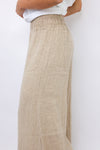 Milio Milano Smocked Linen Palazzo Pant