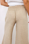Milio Milano Smocked Linen Palazzo Pant