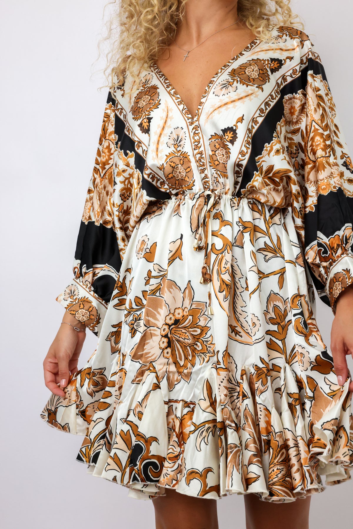 3/4 Dolman Sleeve Mini Dress