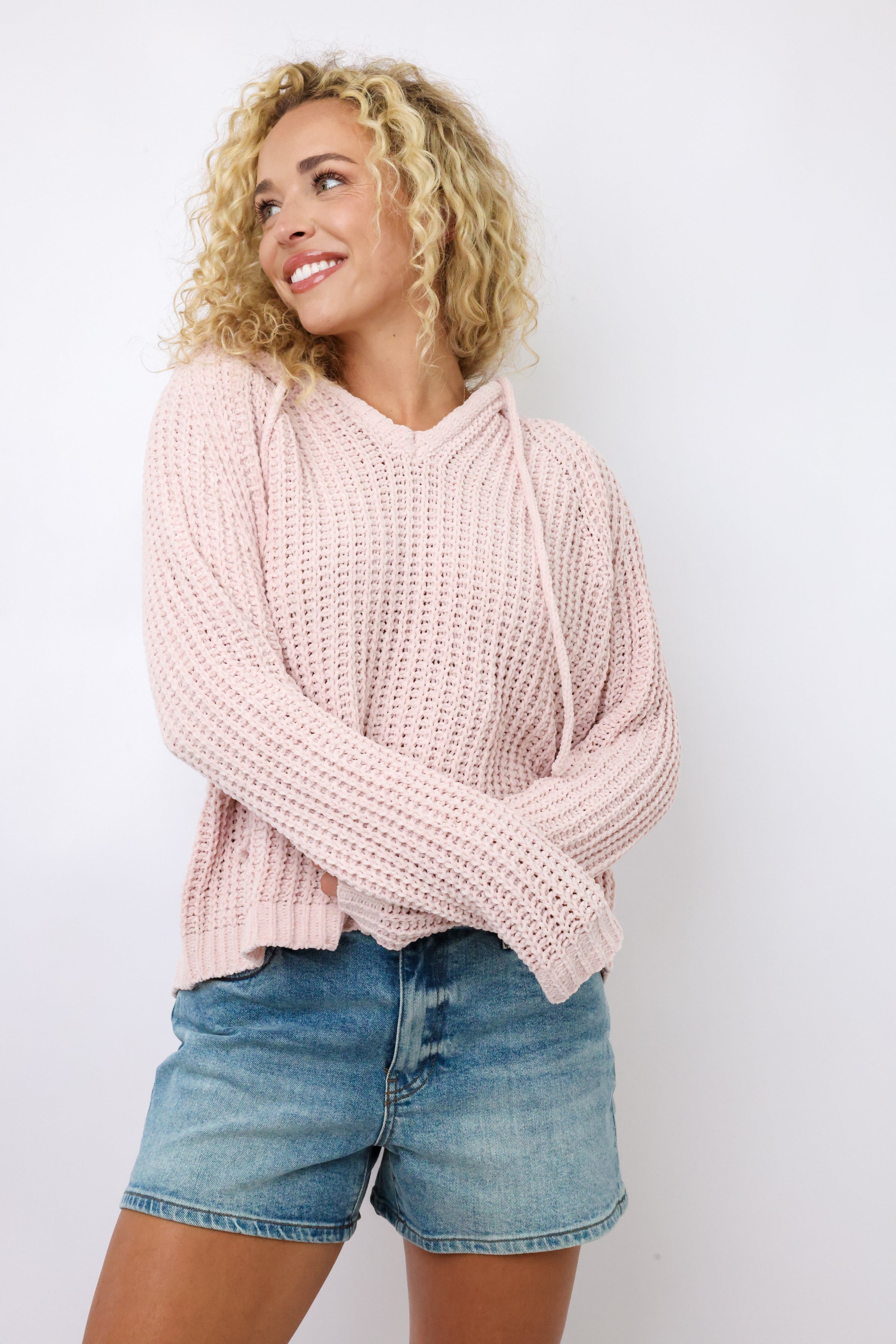 Back Slit Hoodie Sweater