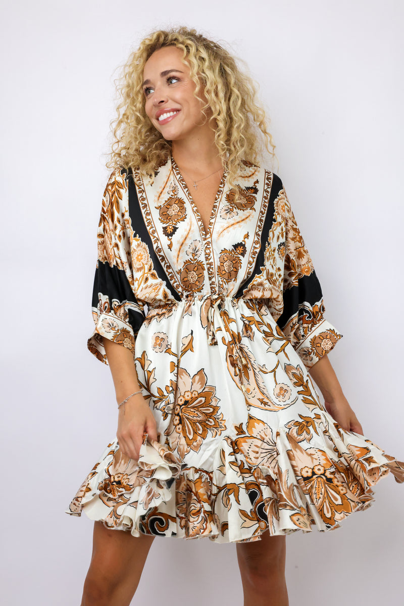 3/4 Dolman Sleeve Mini Dress