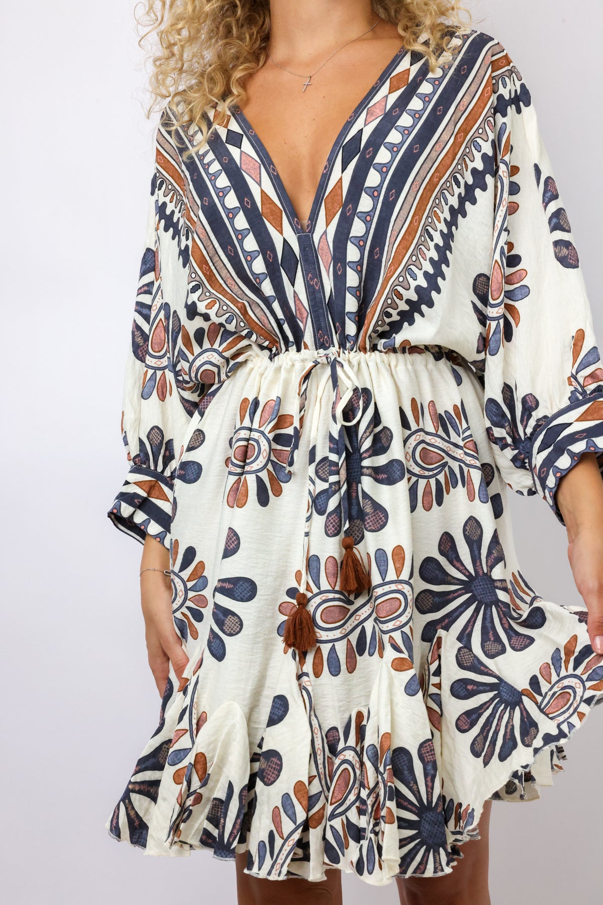 3/4 Dolman Sleeve Mini Dress