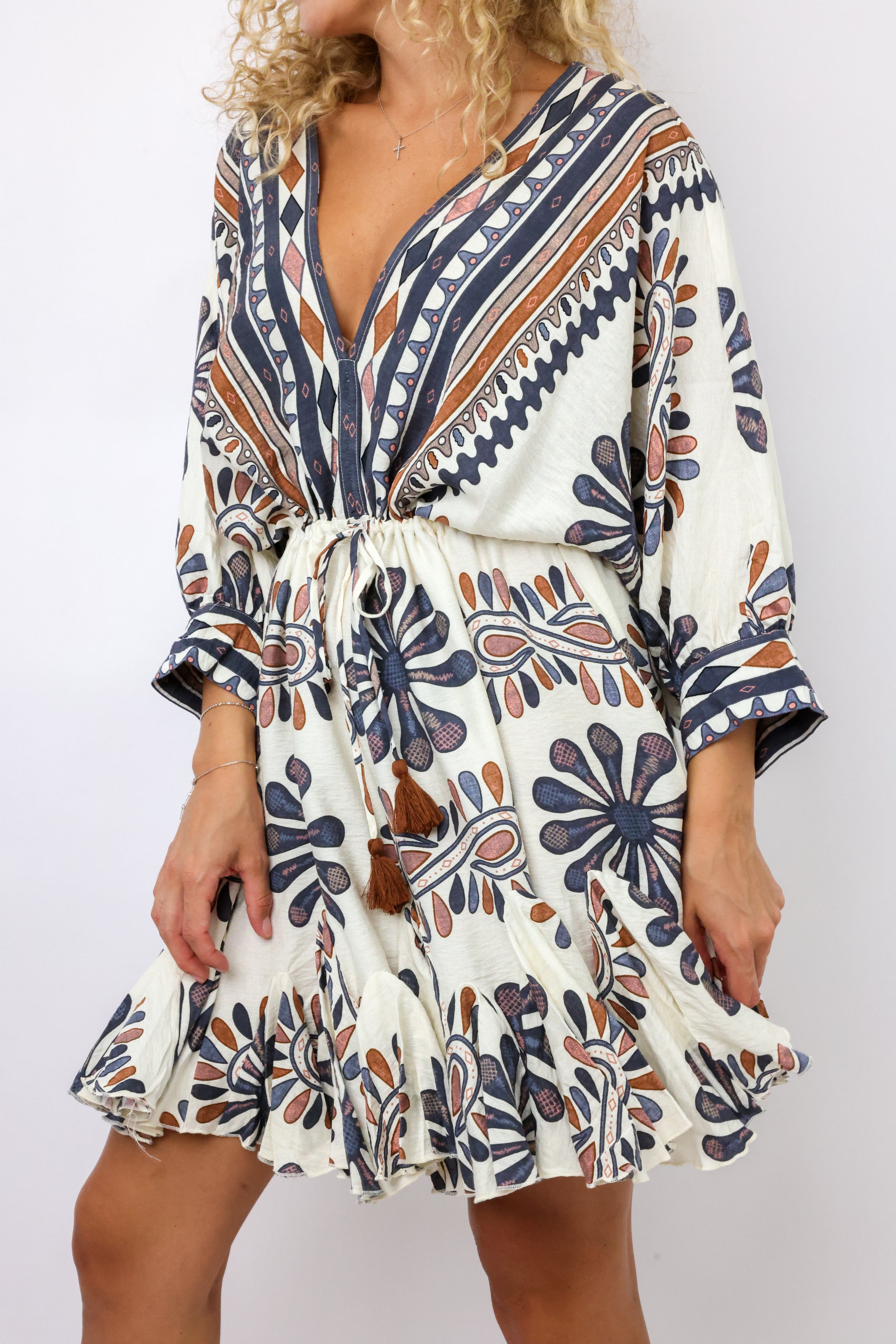 3/4 Dolman Sleeve Mini Dress