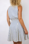 Button Stripe Mini Dress