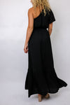 One Shoulder Gathered Maxi Dress