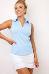 Golftini Sleeveless Zip Polo