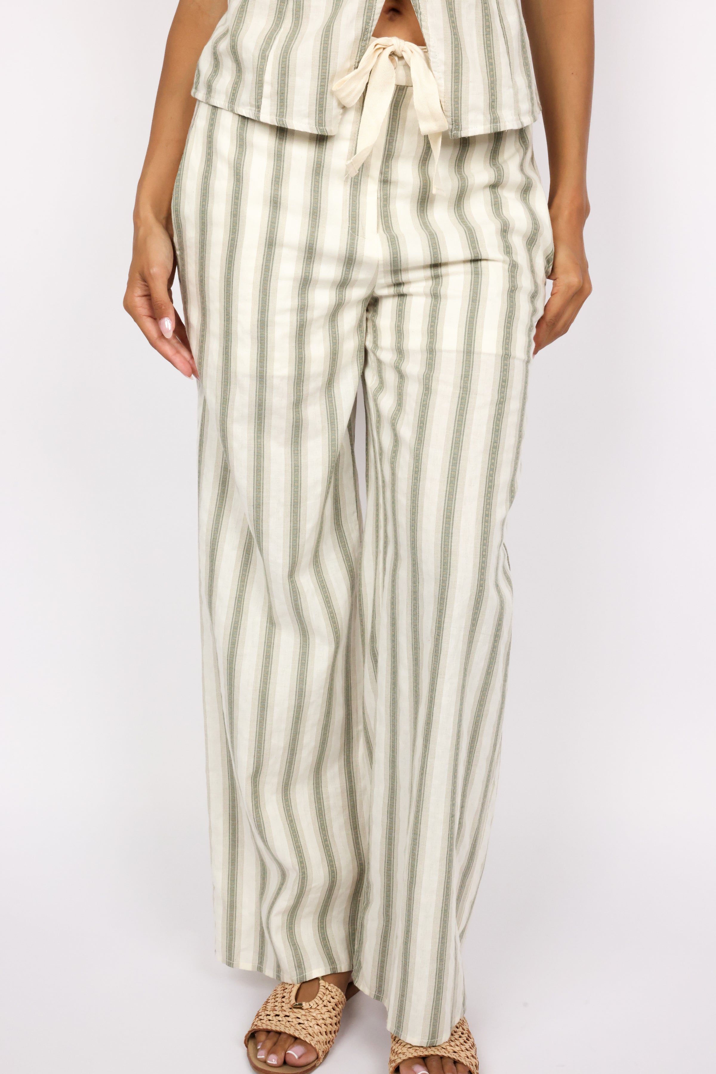 Wide Leg Stripe Pants