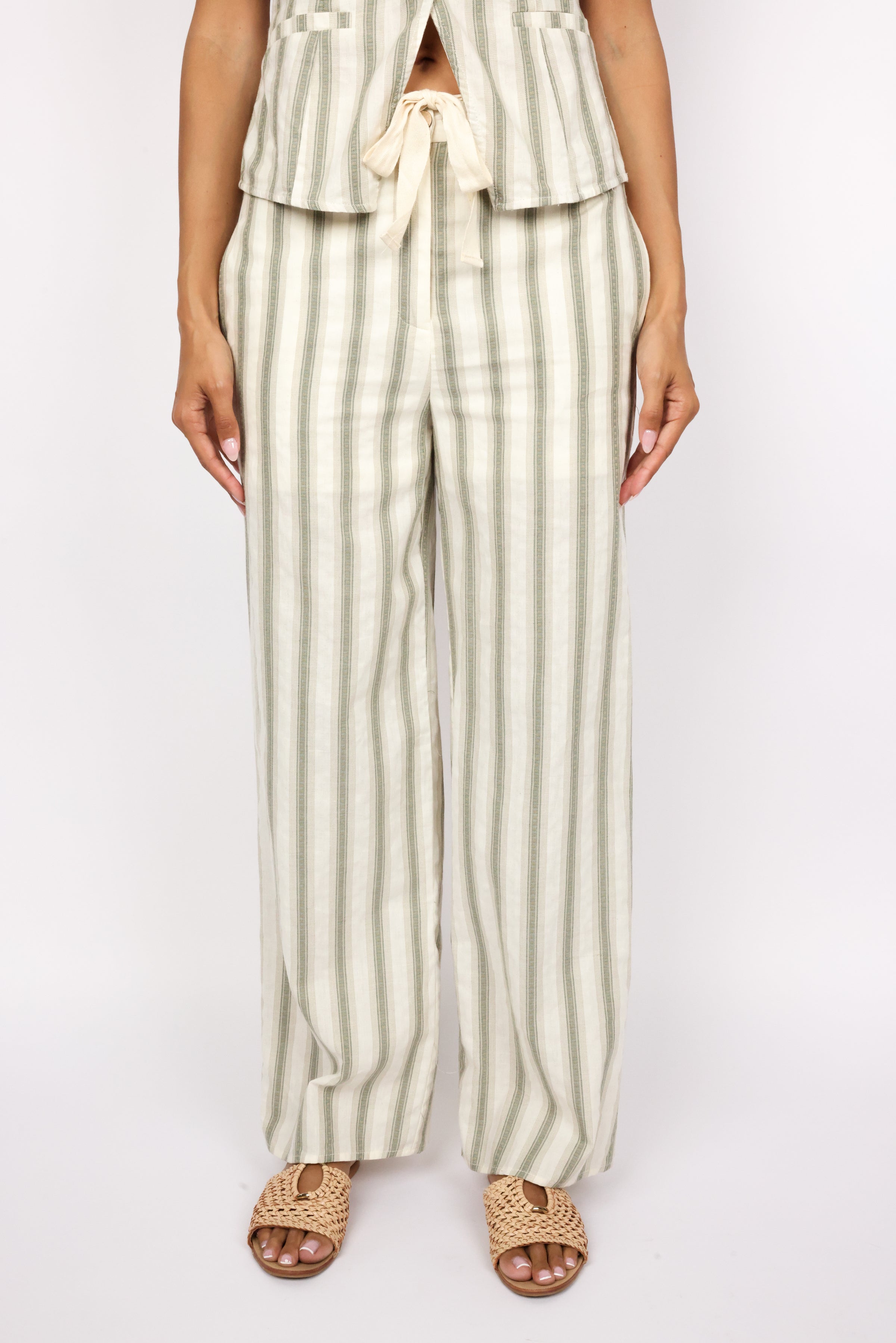 Wide Leg Stripe Pants