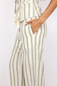 Wide Leg Stripe Pants
