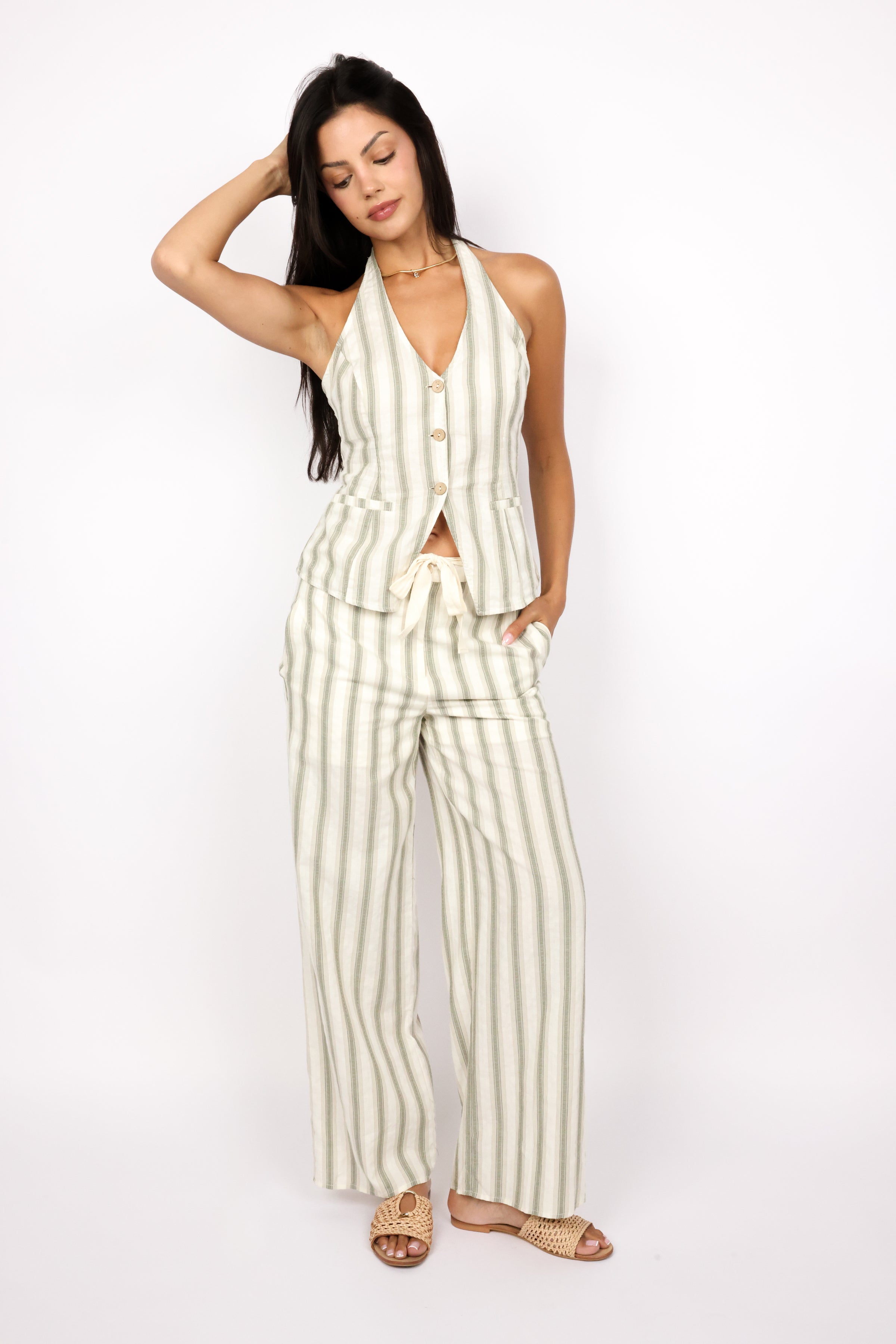 Wide Leg Stripe Pants