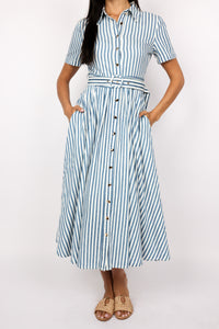 Coastal Muse Striped Midi Dress