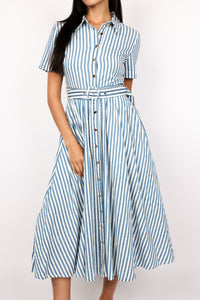 Coastal Muse Striped Midi Dress