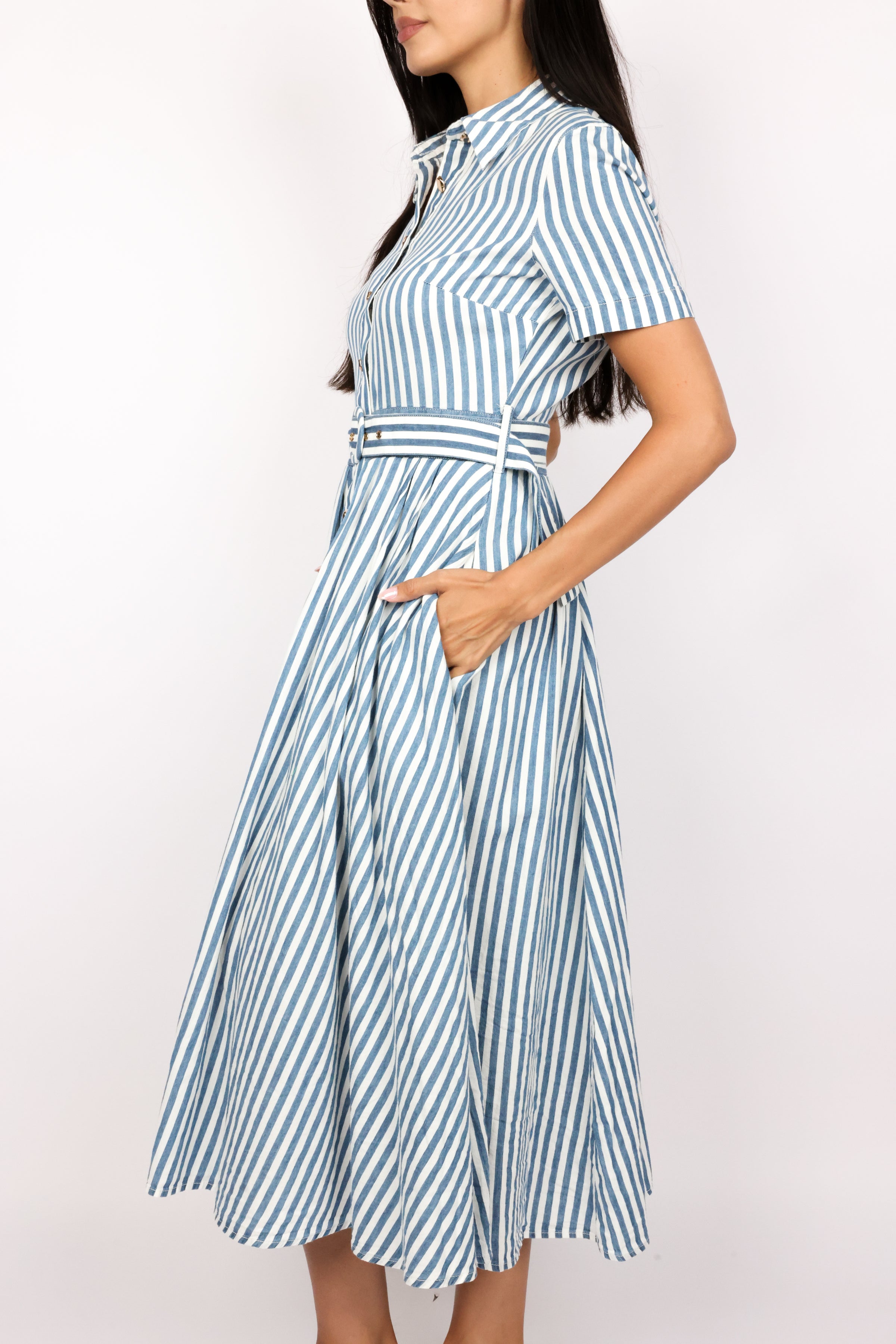 Coastal Muse Striped Midi Dress