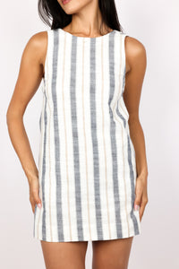 Isla Striped Open Back Mini Dress