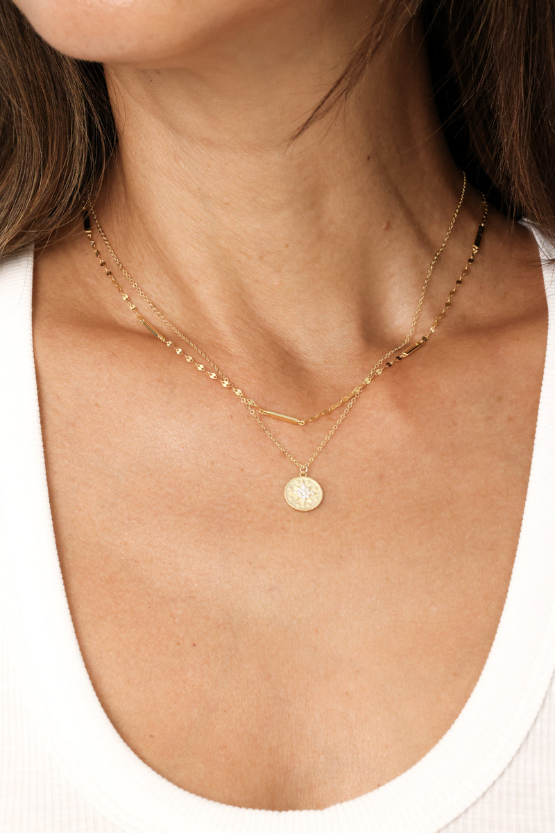 PG Designs Detailed Flat Cable Chain Necklace