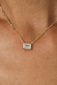 PG Designs Soft Rectangle CZ Necklace