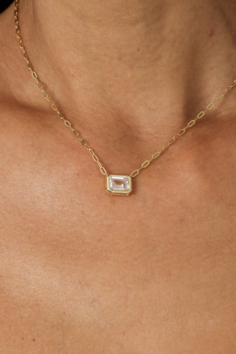 PG Designs Soft Rectangle CZ Necklace
