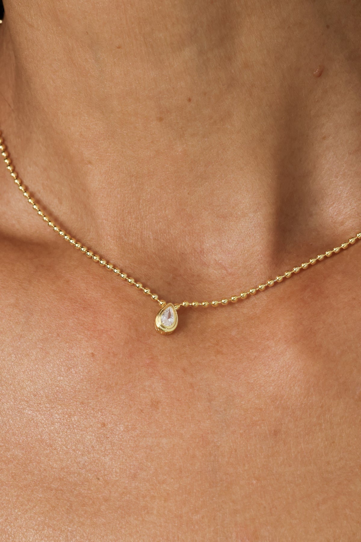 PG Designs Teardrop CZ Pendant Necklace