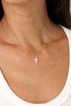 PG Designs Pearl Mini Cross Necklace