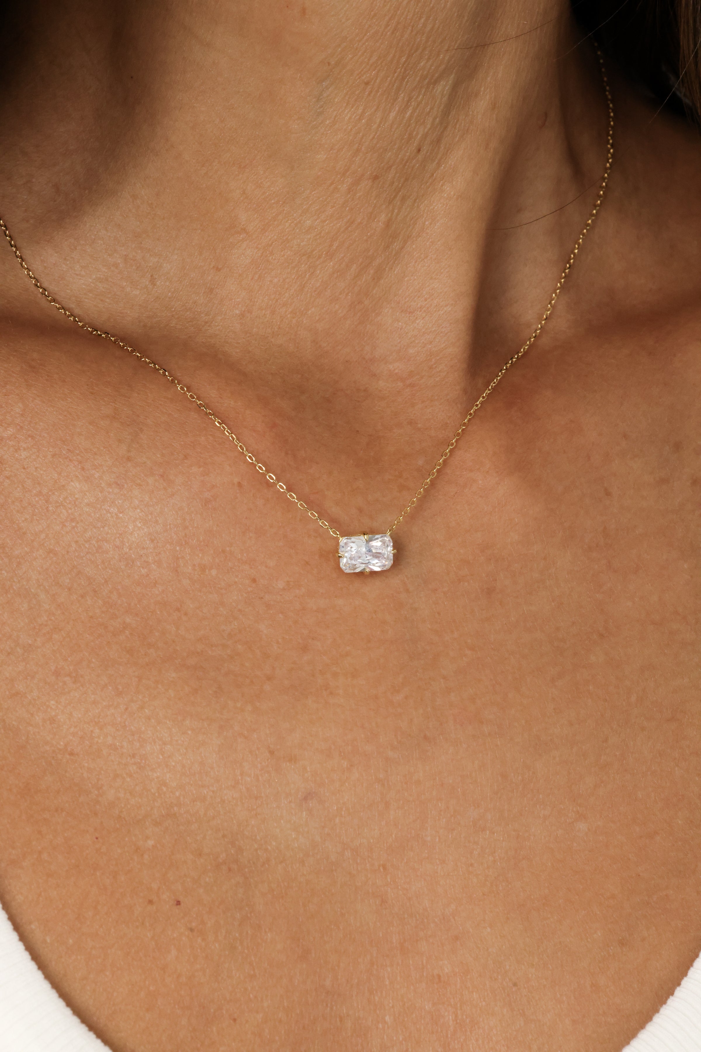 PG Designs Rectangle CZ Necklace
