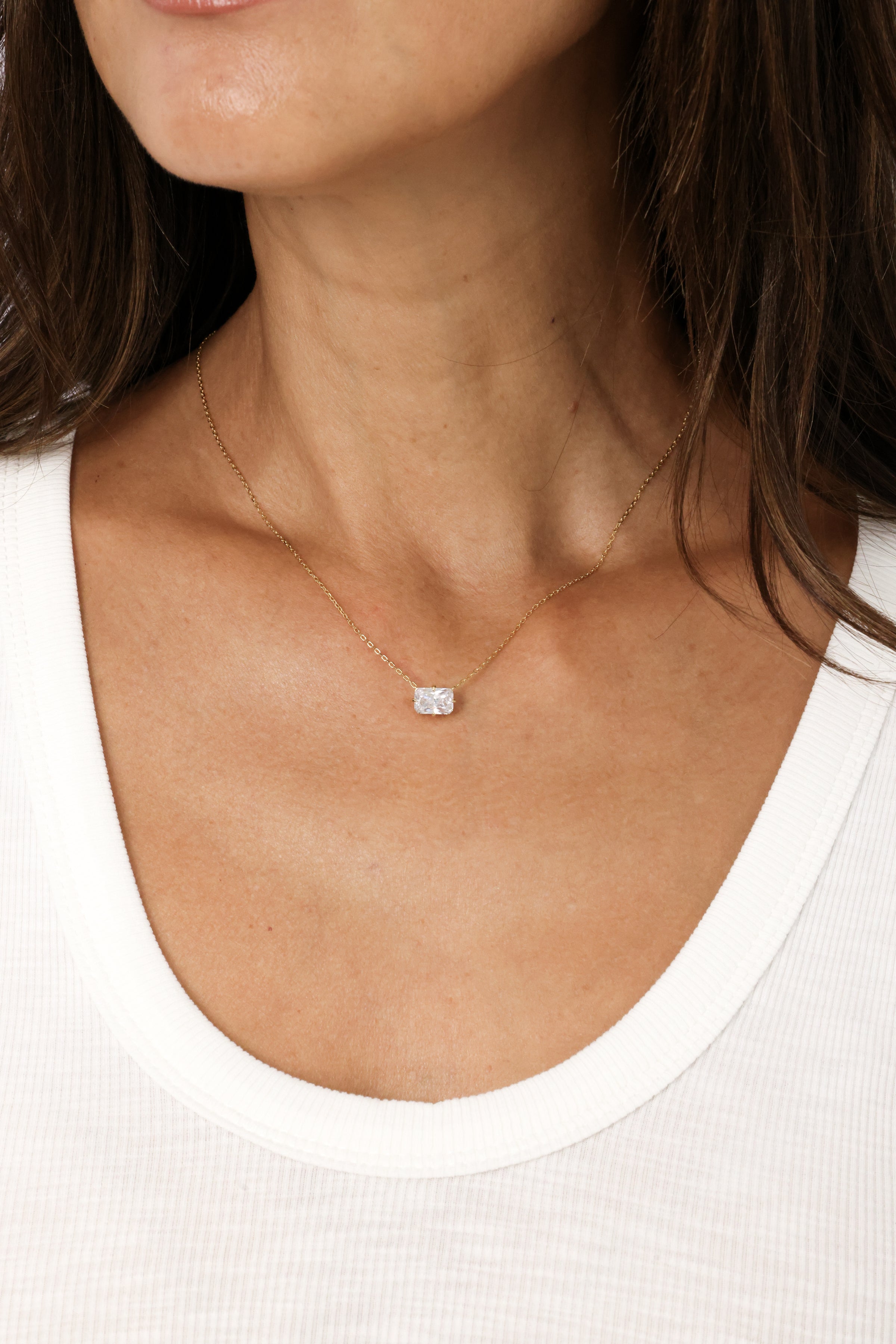 PG Designs Rectangle CZ Necklace