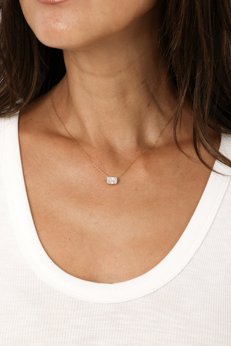 PG Designs Rectangle CZ Necklace