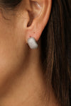 CZ Curved Stud Earrings