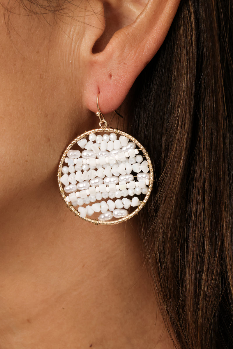 Beaded Circular Earrings