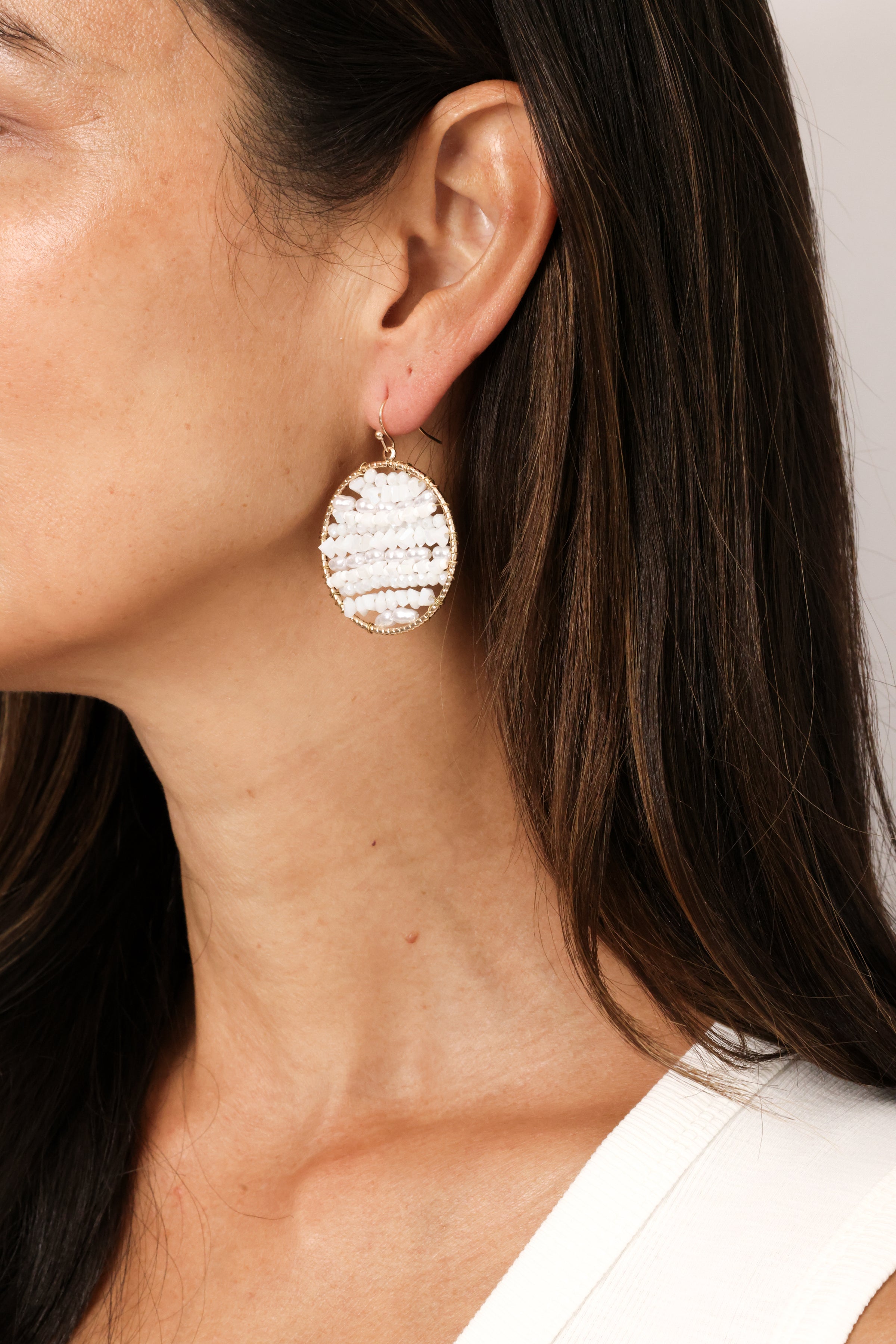 Beaded Circular Earrings