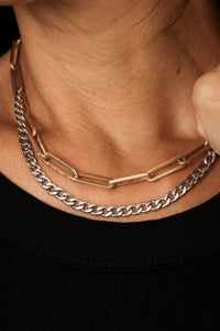 Paperclip and Chain Necklace